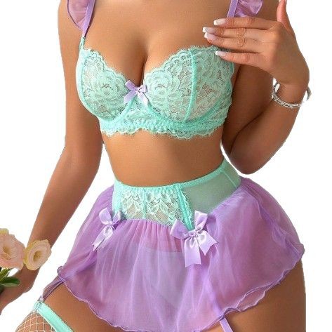 Set Lingerie Seksi Wanita deng - Lace Bralette Set ulasan dan harga